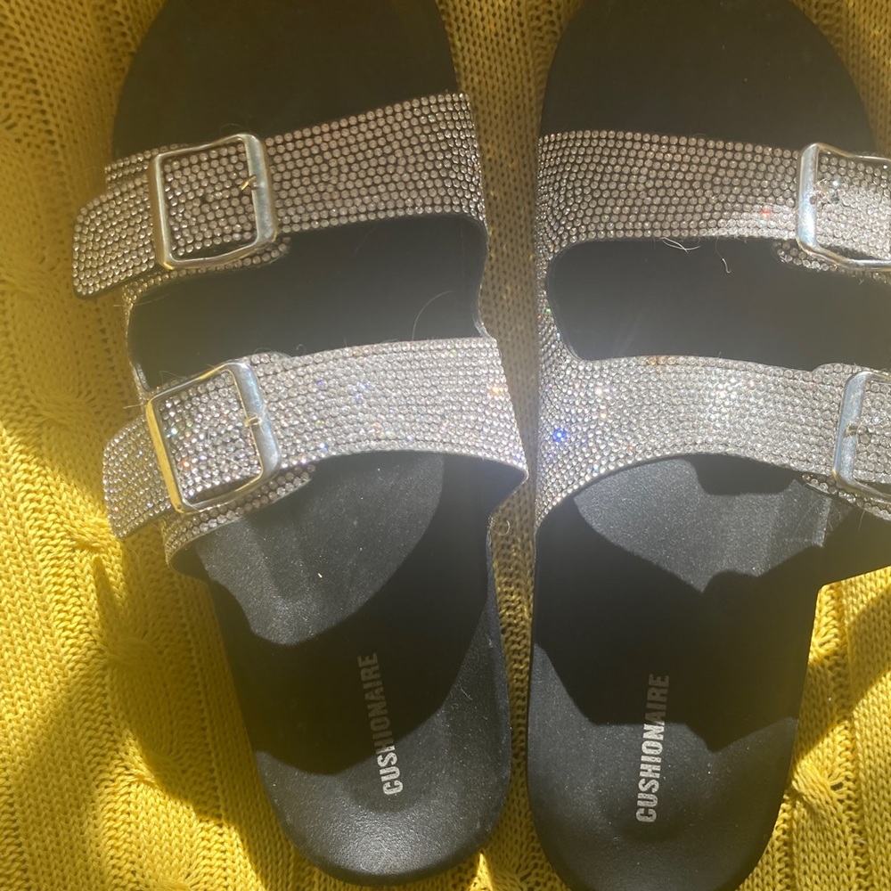 Women's Black snd dilver rhinestone sandals